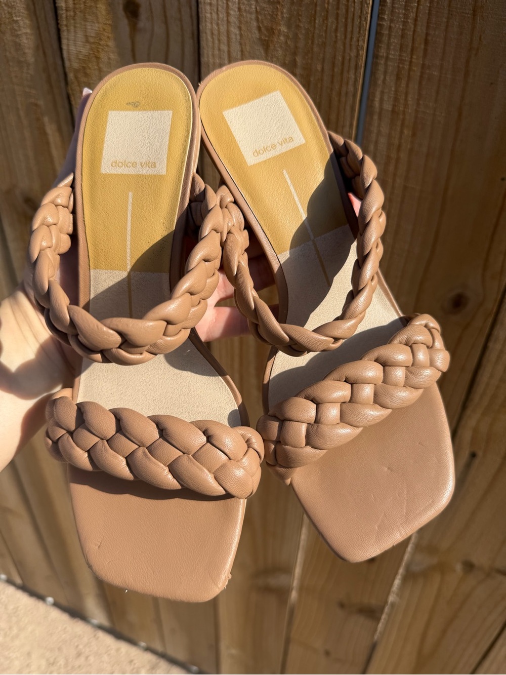 Dolce Vita Braided Tan Slide Mules
